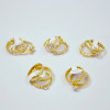 300Pieces = 100Sets New Hot 3 in 1 Zircon GoldPlated Rings Sets For Women Wholesale Jewelry Bulks Lot LR4038