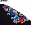 DIMANAF Women T-Shirt Plus Size Summer Oversized Big Cotton Black Floral Embroidery O-Neck Female Tops Tees Loose tshirt 2018