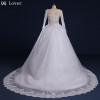 QQ Lover Luxury Vintage Full Sleeves Lace Wedding Dress 2019 Ball Gown Princess Bridal Wedding Gowns Vestido De Noiva