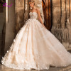 New Arrival Charming Strapless Lace Up A-Line Wedding Dress 2019 Gorgeous Appliques Beaded Princess Bridal Gown Vestido de Noiva