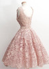 Short Blushing Pink Lace Wedding Dresses 2019 Vintage 50s 60s Informal Bridal Gowns With Color Non Traditional Wedding Gowns