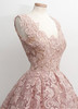 Short Blushing Pink Lace Wedding Dresses 2019 Vintage 50s 60s Informal Bridal Gowns With Color Non Traditional Wedding Gowns