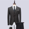 (Jacket+Vest+Pants) 2018 Men Suits Fashion Party dresses Men's Slim Fit business Classic grey Wedding suit big full size M-6XL