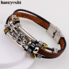 bracelet men Accessoires homme 2018 Tibetan silver men leather bracelet fashion male vintage parataxis dragon Multilayer jewelry
