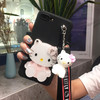 For Samsung s8 s9 plus hello kitty case cute mirror phone cover for samsung galaxy s7 s7edge matte tpu fundas 3D holder strap