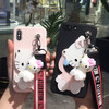 For Samsung s8 s9 plus hello kitty case cute mirror phone cover for samsung galaxy s7 s7edge matte tpu fundas 3D holder strap