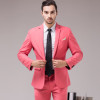 Jacket+Pants Brown Green Burgundy Black Pink Suits Men 2018 Brand Slim Fit Groom Wedding Suit Korean Fashion Party Prom Wear