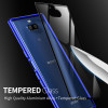 OMEVE for Sony Xperia 10 Case Xperia10 Plus Alloy Metal Frame Bumper Transparent Tempered Glass Back Cover for Xperia 10 Funda 