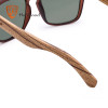  HU WOOD Natural Bamboo Sunglasses for Men Zebra Wood Sun Glasses Polarized Sun glasses Rectangle Lenses Driving UV400 GRS8002