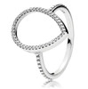 Original 925 Sterling Silver Ring Pave Logo Signature With Crystal Pan Rings For Women Wedding Party Gift Fine Jewelry