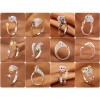  925 Silver Crystal Lovely Dog Pig Rabbit Monkey Shape Inlaid Animal Rings Women Girl Opening Ring Wedding Party Jewelry