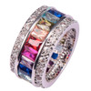 Weinuo Sterling-Silver-Jewelry Multi Colour Crystal Zircon 925 Sterling Silver Jewelry Wholesale Retail Ring for Women Size 6-12