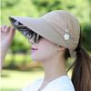 Sun Hats for Women Visors Hat Fishing Fisher Beach Hat UV Protection Cap Black Casual Womens Summer Caps Ponytail Wide Brim Hat