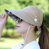 2018 Hot 1PCS women summer Sun Hats pearl packable sun visor hat with big heads wide brim beach hat UV protection female cap