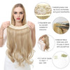 14" 16" 18" 120g Wave Halo Hair Extensions Invisible Ombre Bayalage Synthetic Natural Flip Hidden Secret Wire Crown Grey Pink 
