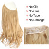 14" 16" 18" 120g Wave Halo Hair Extensions Invisible Ombre Bayalage Synthetic Natural Flip Hidden Secret Wire Crown Grey Pink 