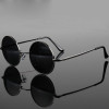 Retro Classic Vintage Round Polarized Sunglasses Men Brand Designer Sun Glasses Women Metal Frame Black lens Eyewear Driving