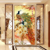 QIANZEHUI,Needlework,DIY blooming flower peacock Cross stitch ,The vertical version of magnolia silk series ,Wall Home Decro