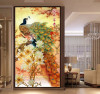 QIANZEHUI,Needlework,DIY blooming flower peacock Cross stitch ,The vertical version of magnolia silk series ,Wall Home Decro