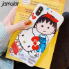 JAMULAR Cartoon Hello Kitty Phone Case For iPhone XR XS MAX 6 6s X 8 7 Plus Sakura Momoko Chibi Maruko Soft Back Cover Fundas