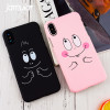 JAMULAR Cute Cartoon Laught Face Big Eye Hard PC Case Cover For iphone X For iphone 6s 6Plus 7 8 Plus 10 Coque Funda Protective