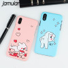 JAMULAR Cute Cartoon Rabbit Fitted Case For iphone X 10 Skin Matte Hard Back Cover For iphone 6 6sPlus 7 8Plus Capinha Phone Bag