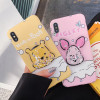 JAMULAR Cartoon Piglet Winnie Phone Case For iPhone 7 XS MAX XR X 8 6 6s Plus Bling Glitter Quicksand Back Cover For iPhone X 10