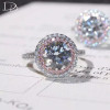  DODO Beautiful Pink Small AAA Zircon Round Rings For Women Luxurious 7mm Main Stone Wedding Engagement Jewelry Anillos JZ069