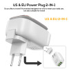 TOPK 5V 3.4A(Max) 3-Port LED Lamp USB Charger Adapter 2-IN-1 Travel Wall EU&amp;US Auto-ID Mobile Phone Charger for iPhone Samsung