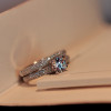  Luxury Female White Bridal Wedding Ring Set Fashion 925 Silver Filled Jewelry Promise CZ Stone Engagement Rings For Women