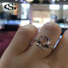 GS Luxury Austrian Crystal Wedding Rings For Women Cubic Zirconia Rose Gold Color Champagne Ring Girl Gift Jewelry Drop Ship R5B