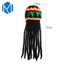 Miya Mona Men's Winter Hat Wig Braid Jamaican Bob Marley Rasta Multicolor Headwear Striped Cappello Beanie Hip hop knit cap