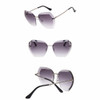 2018 Luxury Vintage Rimless sunglasses women Brand Designer Oversized sunglasses Female sun glasses for lady Mirror Shades UV400