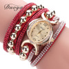  Duoya Luxury Brand Women Gold Rhinestone Leather Wrist Ladies Quartz-Watch Casual Pearl Vintage Bracelet Watches Dropshipping