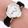  2017 New Fashion Women Gold Braided Leather Wrist Watch For Women Ladies Dress Star Crystal Luxury Crystal Quartz Watch Clock 