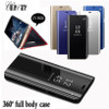 Clear Mirror Smart Case For Samsung Galaxy Note 9 8 S9 S8 S7 S6 edge Plus A8 A7 A6 A5 A3 2017 2018 A9 Star lite Flip Stand Case