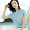 Basic Cotton Ribbed Knitted t shirt Women Light Thin Short Sleeve Tops Femme 2018 Spring Summer Slim T shirt Camisa Mujer kz124