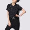 TWOTWINSTYLE Ruffles Black T Shirt Ladies Patchwork O Neck Short Sleeve Oversize T Shirts 2018 Summer Casual Tops Clothing