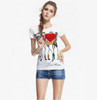 Women cute gray T-shirt vintage basic short sleeve shirts Casual slim brand tops summer casual t shirt /Diamond cartoon printing