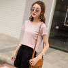 High Quality Classic Cotton Women's Summer Leisure Short Sleeve Breathable T-shirt DT38
