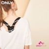 ONLY PLAY Letter Print Tie T-Shirt | 118101635