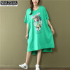 NBHUZEHUA 7G689 Summer Long Women Tops Harajuku Kawaii Cartoon Printed T-Shirt Big Size Loose Ulzzang Bts Tshirt 4XL 5XL 6XL