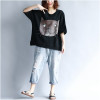 2019 Summer Women Korean Cotton T Shirt Kawaii Cartoon Cat Print Tshirt Women Plus Size Casual Loose Tee Shirt Femme 4XL 5XL 6XL