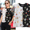 2019 European Fashion Women Summer Contrast Color Tee Top &amp; Sequins Flowers Butterflies Patches Female Unique T-shirt Style 4813