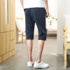 Summer Mens Shorts Elastic Waist Linen Male Calf-length Beach Shorts Casual Boardshorts Breathable Comfort Bermuda Trousers 1316