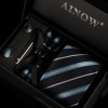 Tie Set Brand Mens Ties Causal Jacquard Woven Ties for Men Handkerchief Cufflink Business High-grade Gift Box 6 Sets Necktie