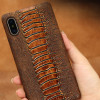 LANGSIDI Natural leather ostrich foot mobile phone case for iPhone x XS XR 8plus 8 7 7plus 6 6s 6splus Luxury mobile phone csea