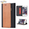 KISSCASE Wood Case For iPhone 8 7 6S Plus Cases Genuine Bamboo Flip Leather Wallet Stand Coque For iPhone 6 6s XS Max X 10 Case