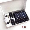 3.35inch(8 Cm) Wide Ensemble Silver Paisley Man Tie, Handkerchief, Pin and Cufflinks Gift Box Packing Many Color
