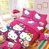 New Cartoon cut Mouse Hello Kitty cat 4/3pc British Duvet Cover Sets Soft Polyester Bed Linen Flat Bed Sheet Set Pillowcase